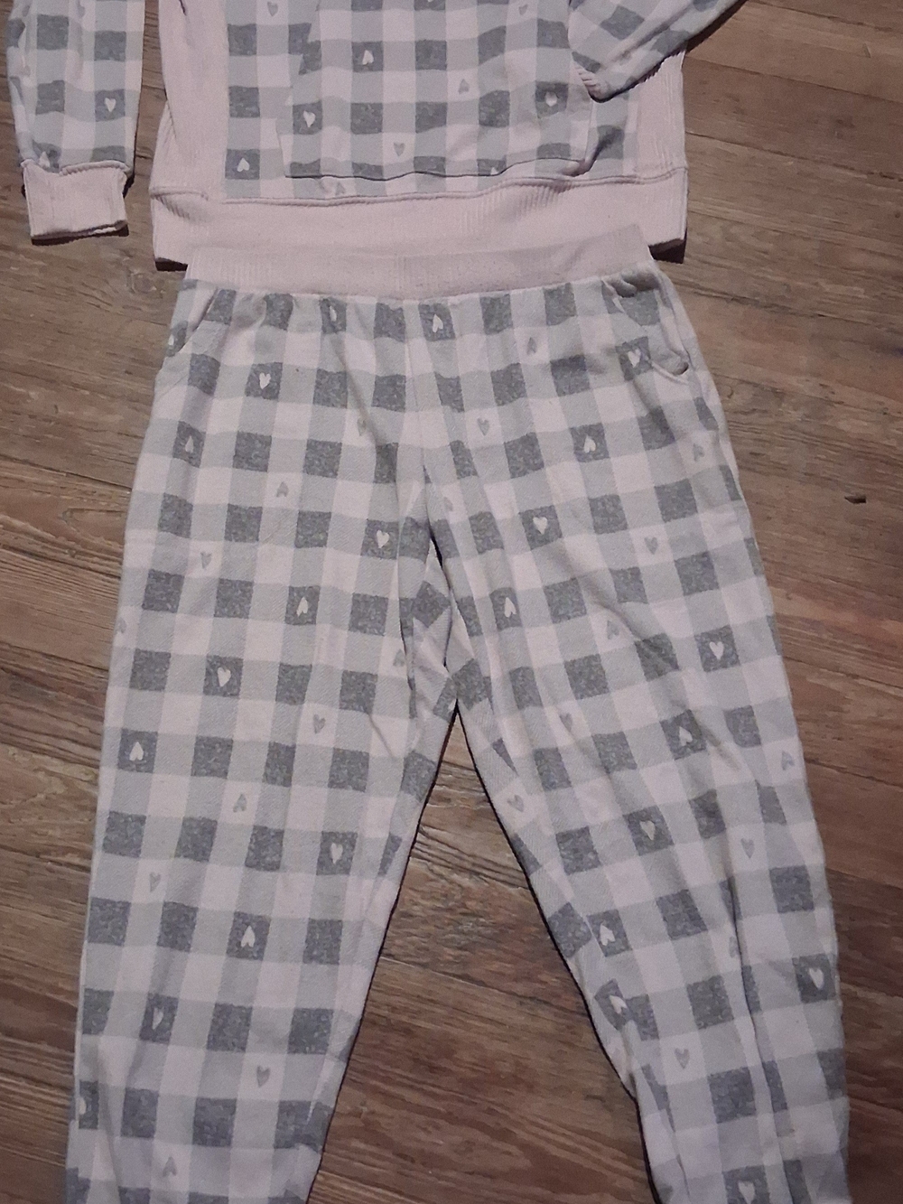 Kids Pink and Gray Plaid Pajama Set - Cozy Sleepwear